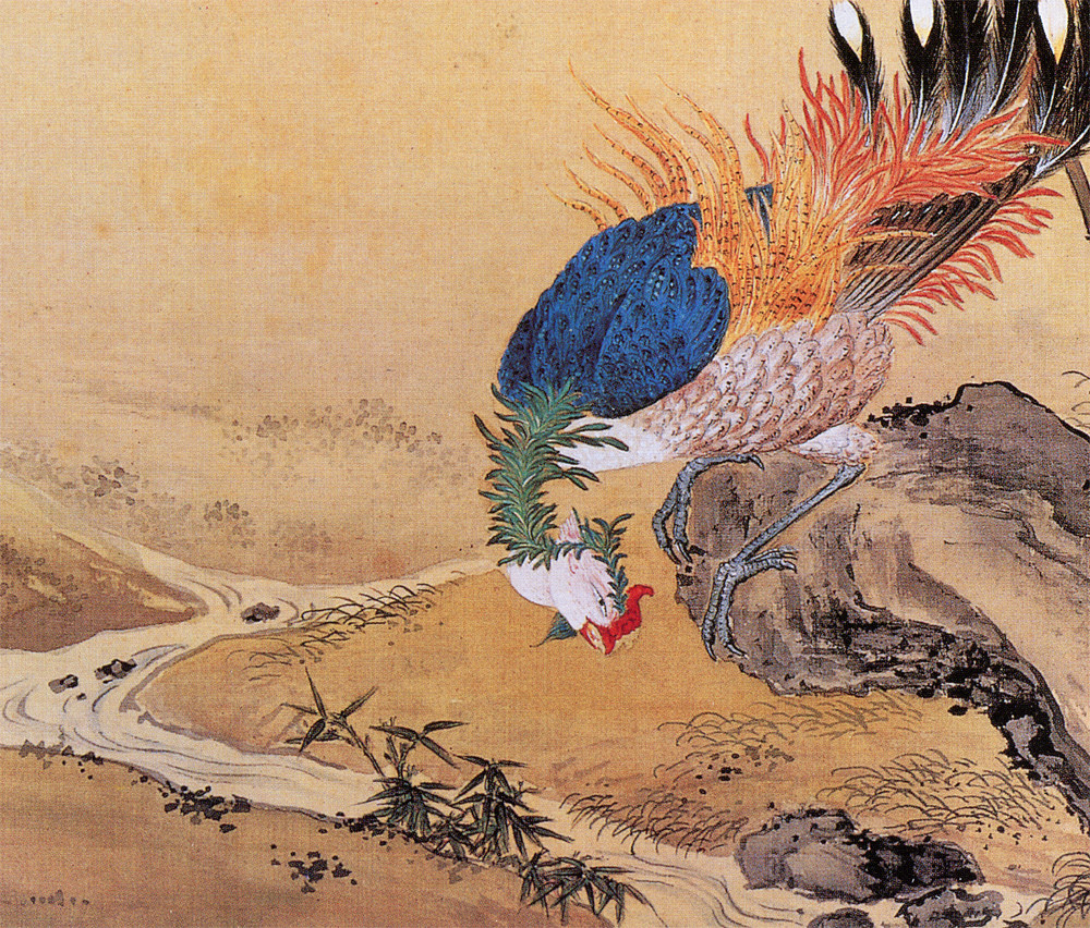 新中式仿古小品花鸟画名家书画字画名人古画凤凰鸟谱国画