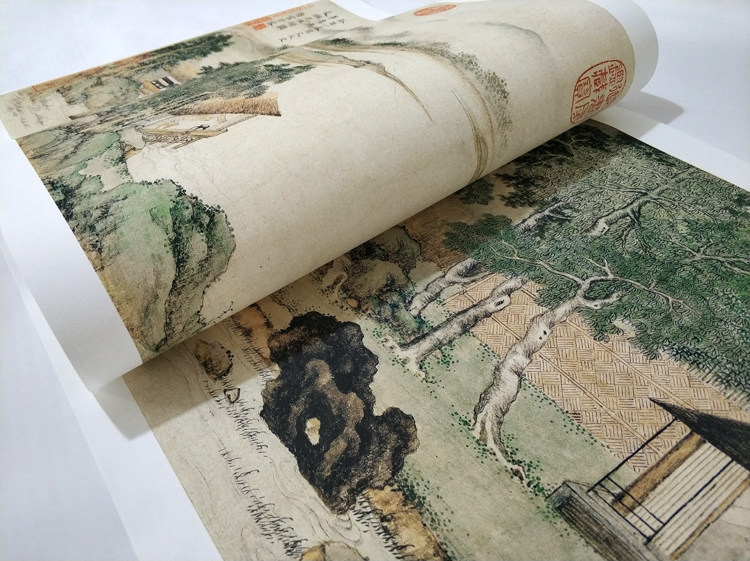 睿携访友山水画国画真迹艺术微喷古代名画复制品国画