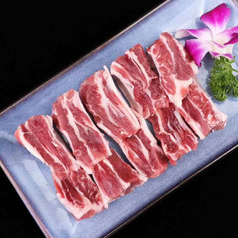 肋条谷饲100天新鲜牛肉韩国烤肉肉食250g原味生牛肉