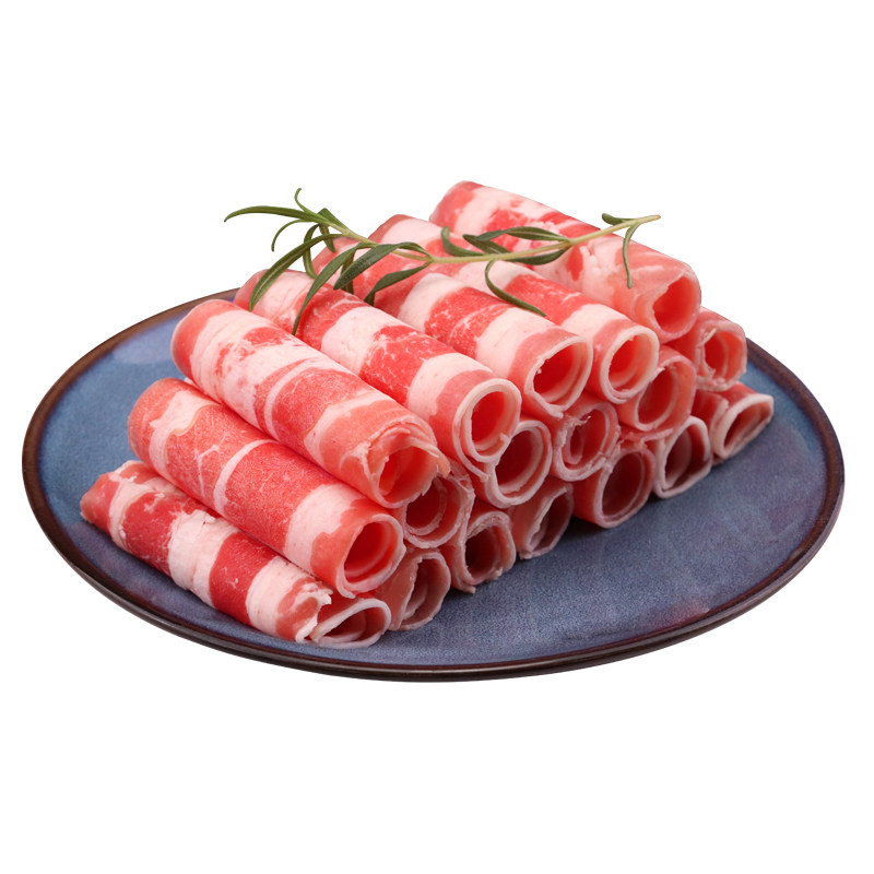 肥牛牛肉精品雪花卷原火锅食材低脂肉卷新鲜牛肉卷
