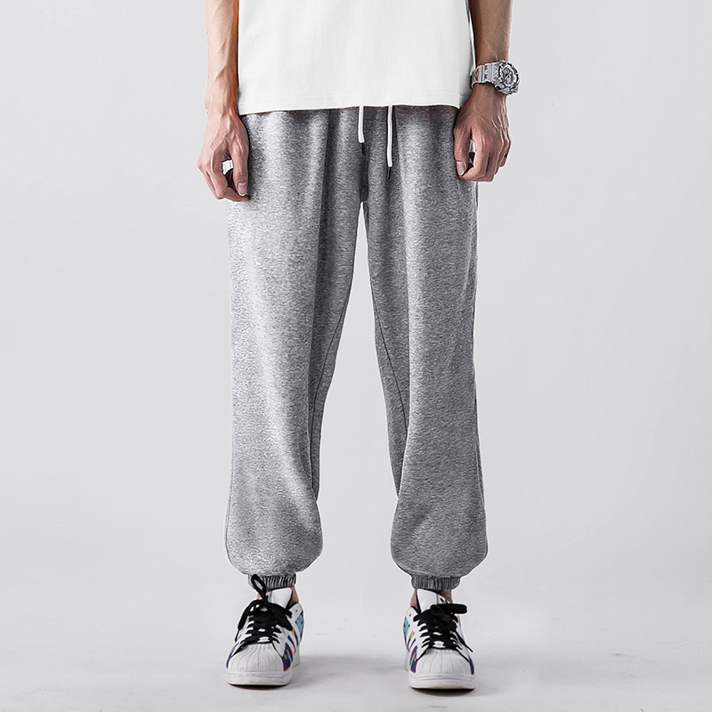 运动裤男生裤子宽松束脚休闲春秋款灰色春季长裤束腿篮球美式卫裤