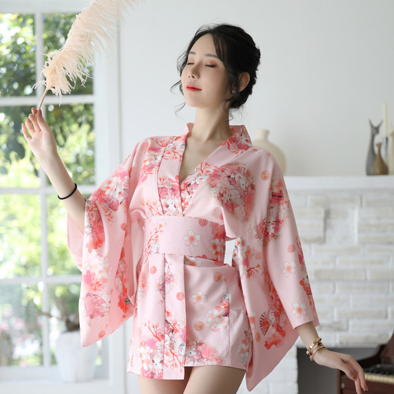 樱花睡衣日式情趣和服骚性感汉服古典可爱诱惑少女火辣浴袍睡袍