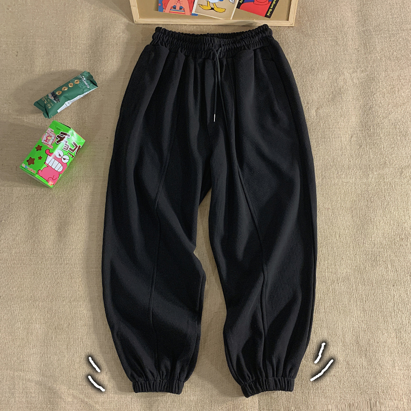 夏季薄款运动休闲长裤潮流宽松直筒束脚卫裤百搭春秋款裤子男潮牌