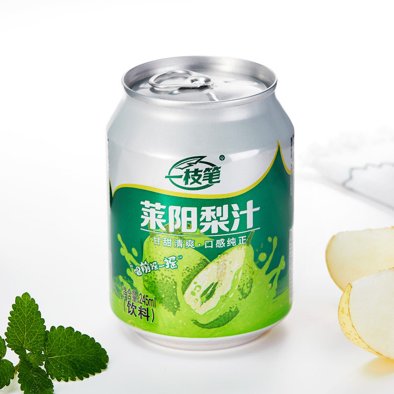一枝笔莱阳梨汁饮料245ml10罐装果汁含量60浓缩果味饮品