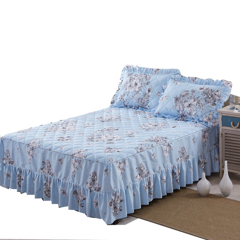 涵月席梦思床裙床罩夹棉床套单件保护套韩式公主床裙