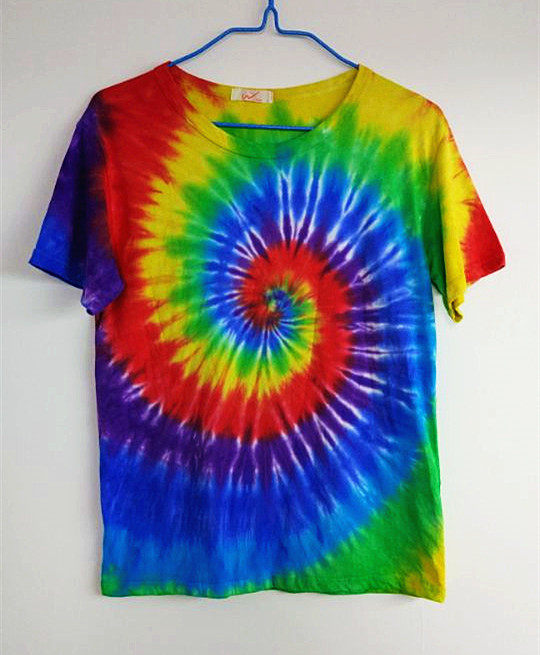 扎染短袖嬉皮滑板原宿亲子装炫彩加大螺旋t恤