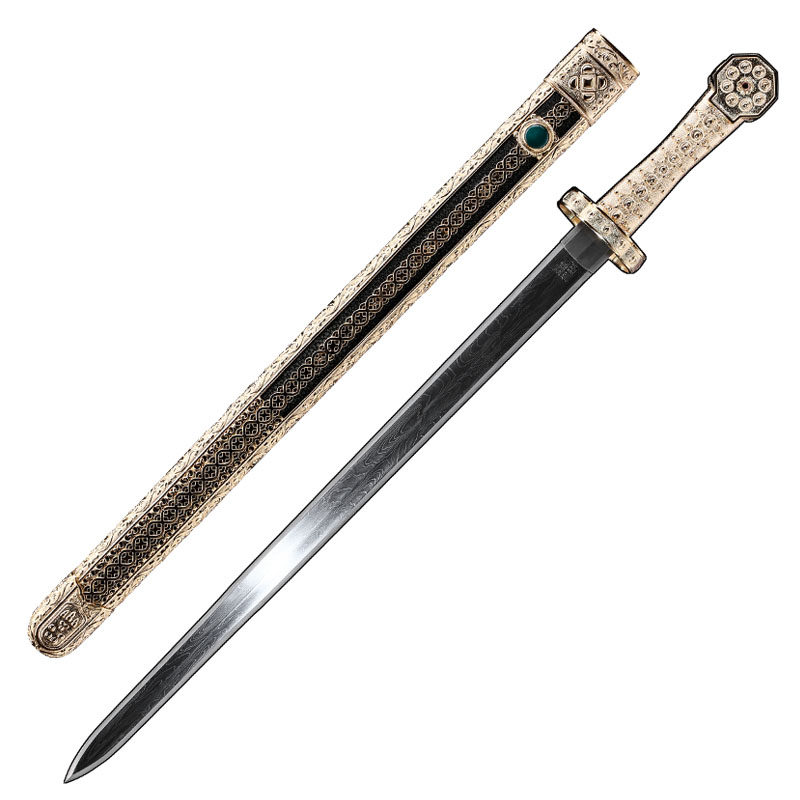 宝剑乾隆神锋孔雀纹毛铁夹八面龙泉字号查长刀剑