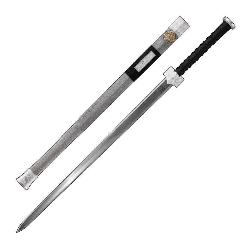 八面防身未开宝剑字号龙泉冷兵器刀具钢刀乌兹刀剑