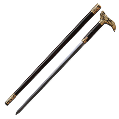 纯手工龙泉字号宝剑手杖防身拐杖户外登山防滑杖未开刃刀剑