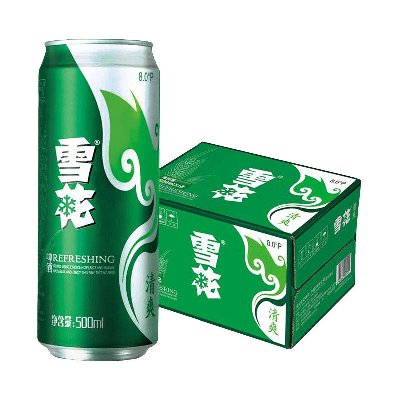 啤酒雪花清爽8度拉罐500ml24罐整箱330ml听装啤酒