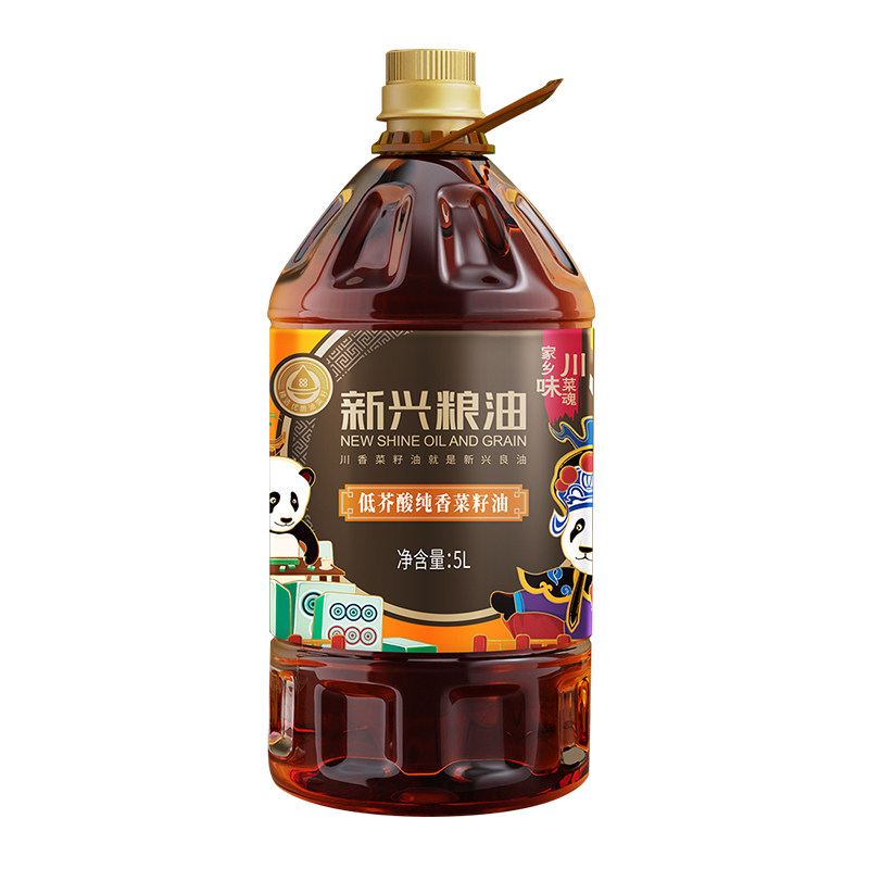 新兴粮油四川纯香低芥酸菜籽油5l