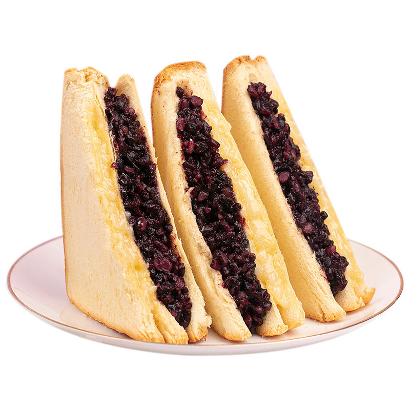 可签到淘工厂紫米果酱夹心面包500g