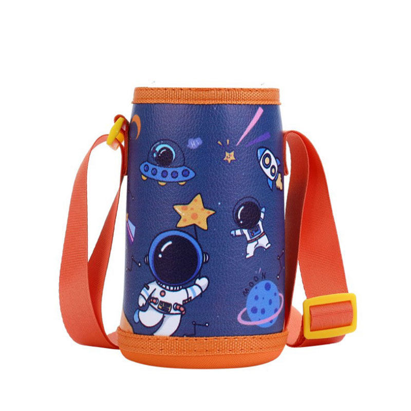 儿童保温杯杯套通用带背带提绳保护套可爱斜挎水壶杯套