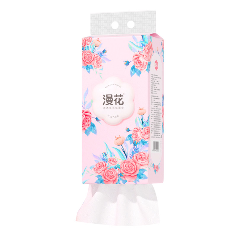 漫花悬挂式抽纸巾原生木浆卫生纸家用实惠装餐巾纸面巾纸擦手用纸