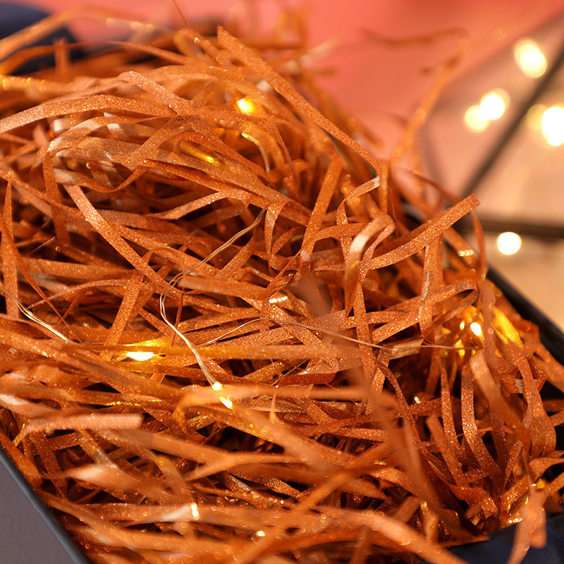 填充新品金葱丝拉菲草情人节礼盒少女生日礼物创意糖盒