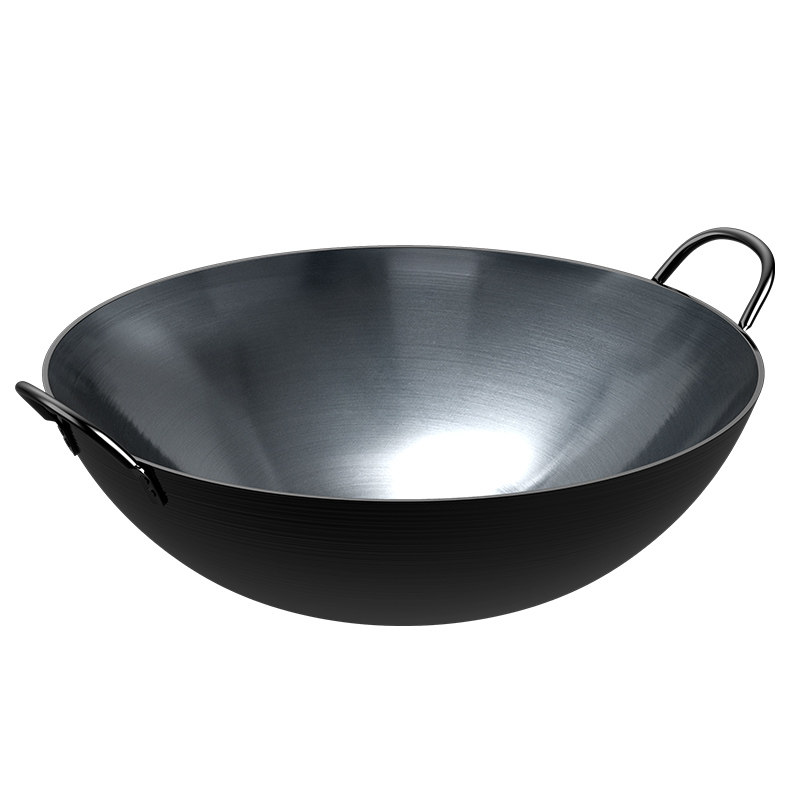 双耳炒锅铁锅不粘锅老式家用炒菜菜锅具无涂层炒锅