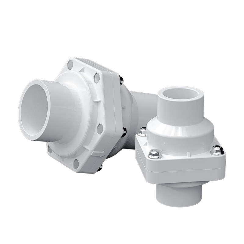 止回阀pvc板式白色排水管管件塑料下水管1寸40mm50止回阀
