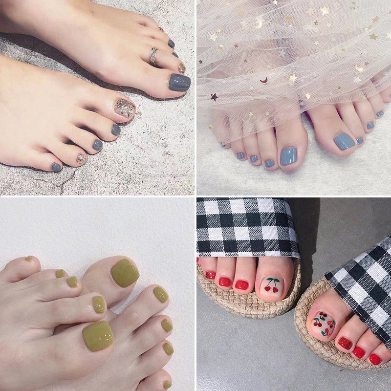 贴片显白脚指甲网红成品美甲脚趾穿戴高级感全美甲工具