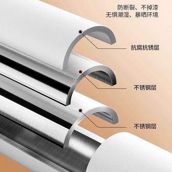 No punching telescopic clothes drying rod curtain wardrobe support rod bathroom nail-free support frame hanging shower curtain rod ຫ້ອງນ້ໍາ