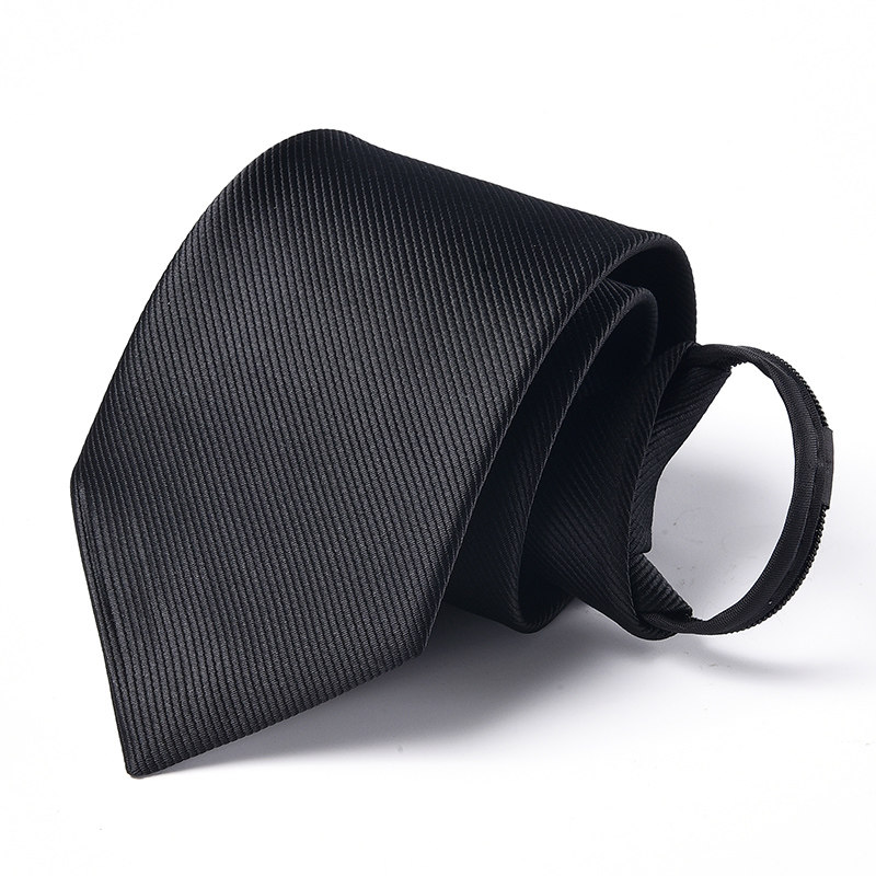 黑色男士领带男拉链式正装手打女结婚新郎一拉领带