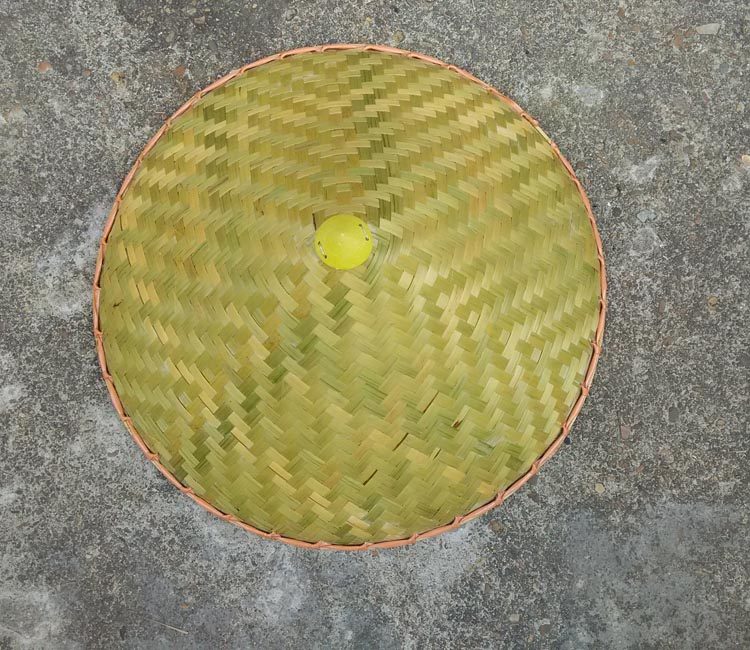斗笠直径细篾尖顶竹编青皮竹青帽子竹笠帽子