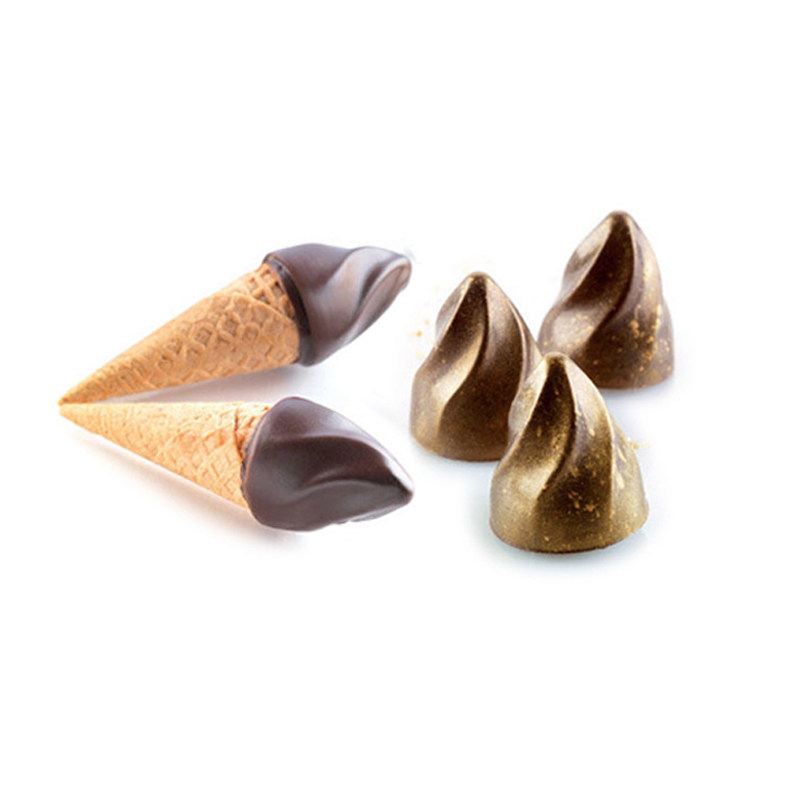 aichef艾可可芙17连火炬夹心巧克力硅胶模具法式烘焙模具