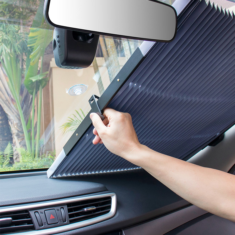 汽车遮阳挡前档窗帘自动伸缩防晒隔热车内遮阳板吸盘侧车窗遮光帘