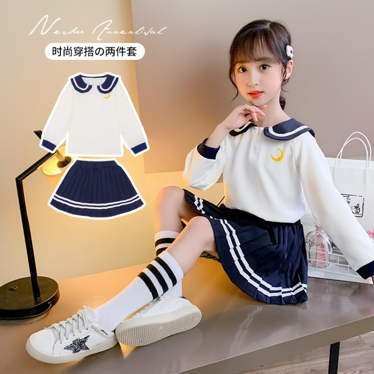 个性儿童套装女童jk制服2020年夏季新款裙子学生校服