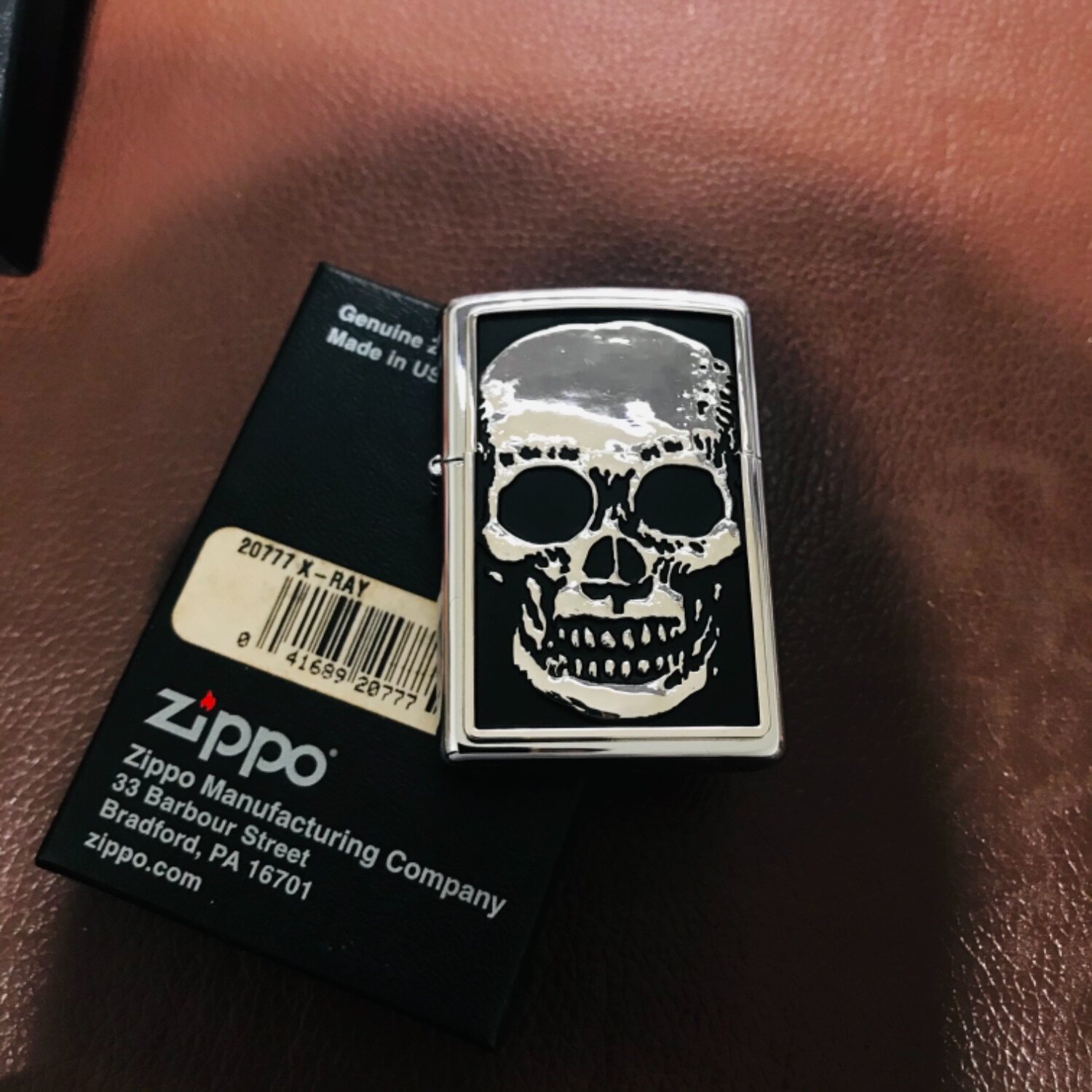 zippo打火机惊喜徽章20777骷髅头骨xray黑白照片高亮zippo