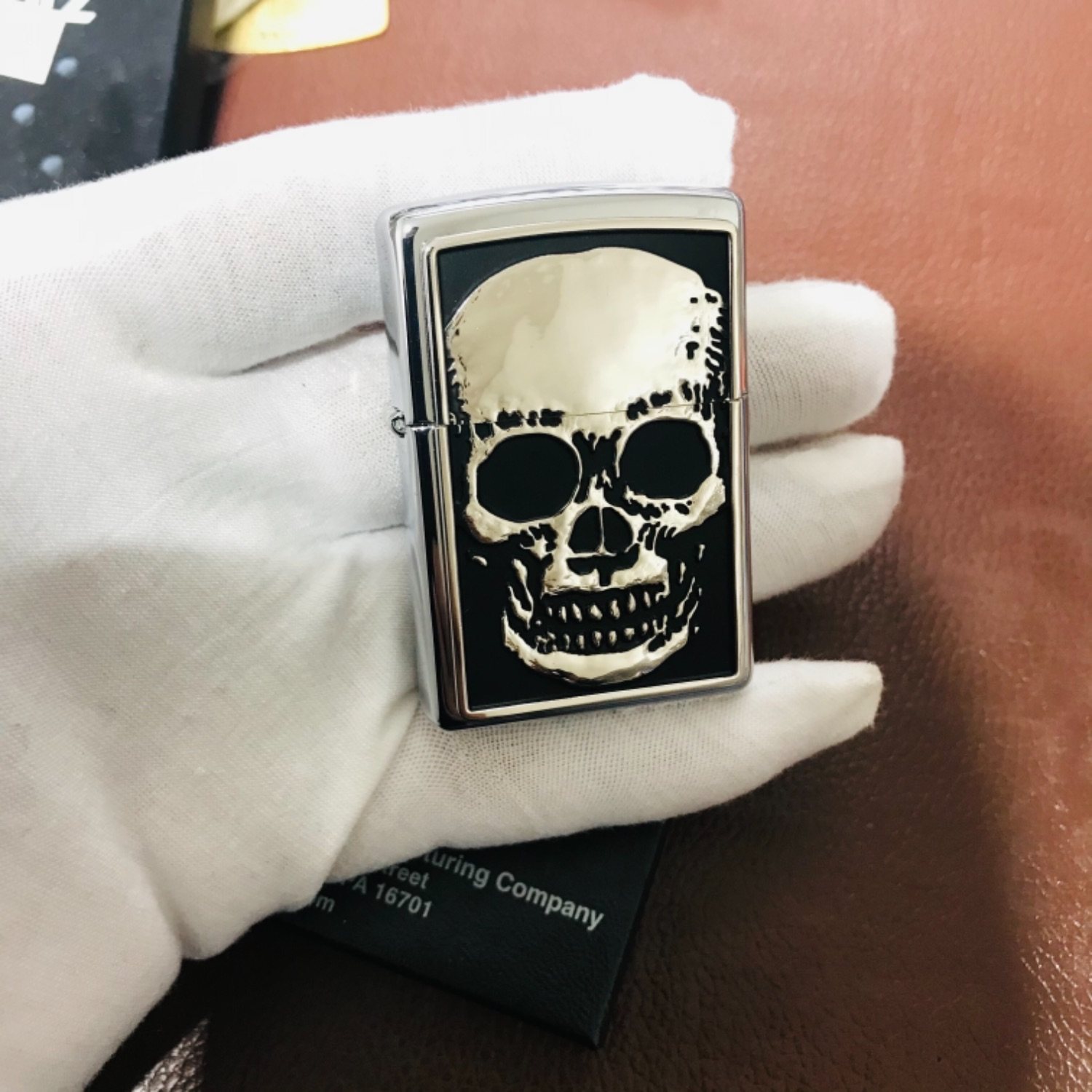 zippo打火机惊喜徽章20777骷髅头骨xray黑白照片高亮zippo