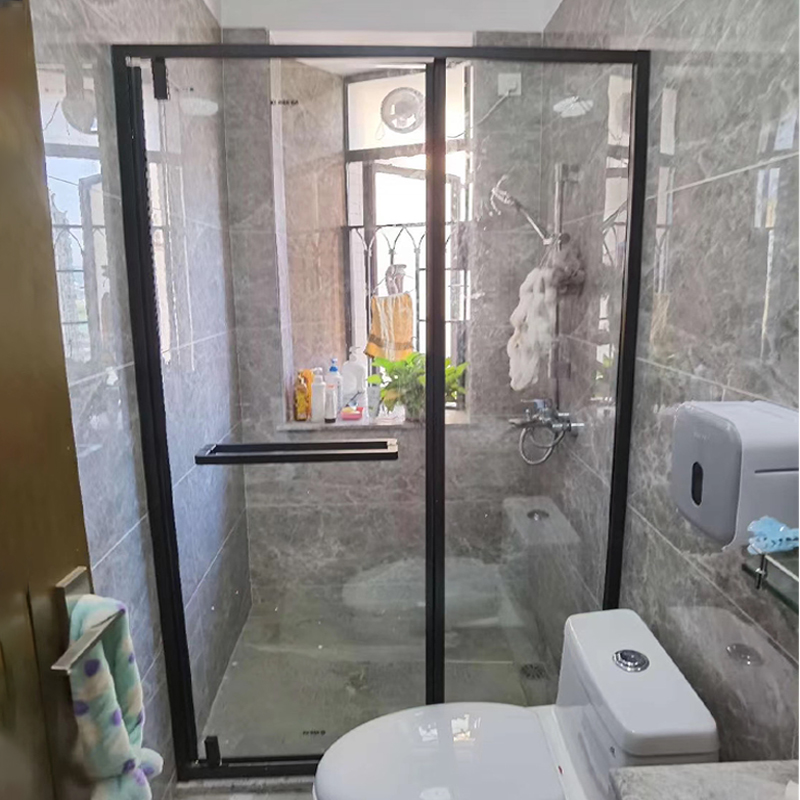 广东淋浴房隔断一字推拉门卫生间干湿分离浴室玻璃门