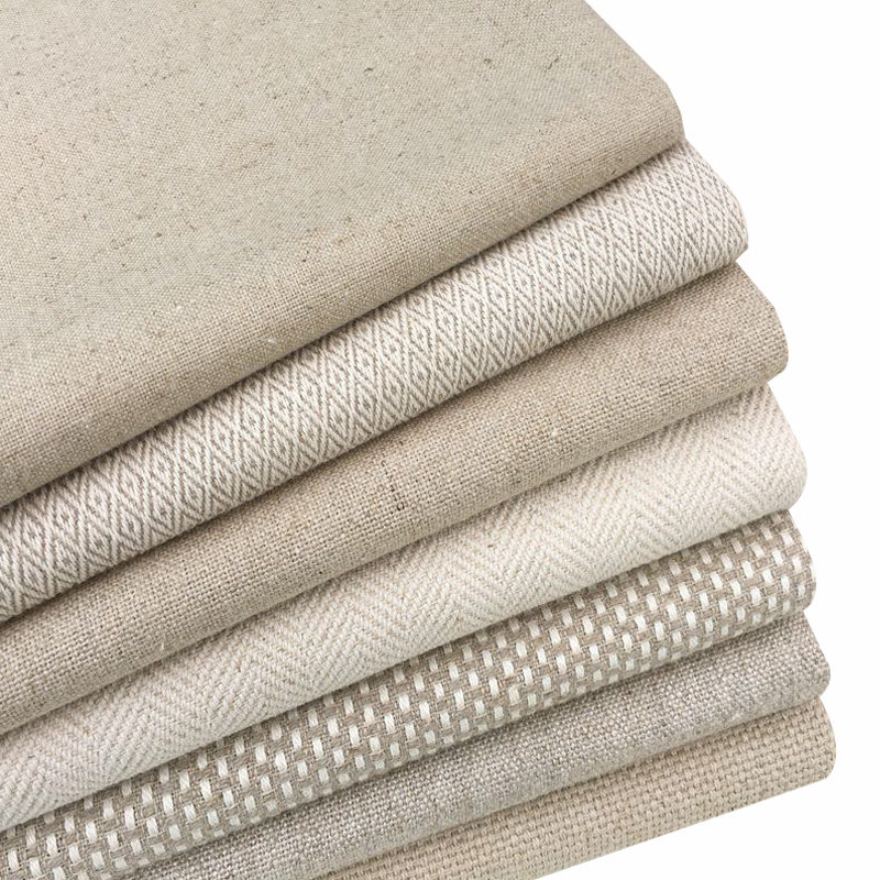 加厚高档粗纯棉麻亚麻布沙发布料面料桌布茶席海绵垫