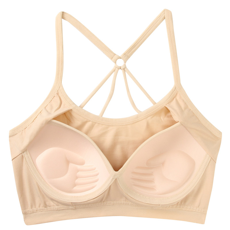 防走光裹胸一体美背女2019新款吊带背心薄聚拢无钢圈文胸抹胸内衣