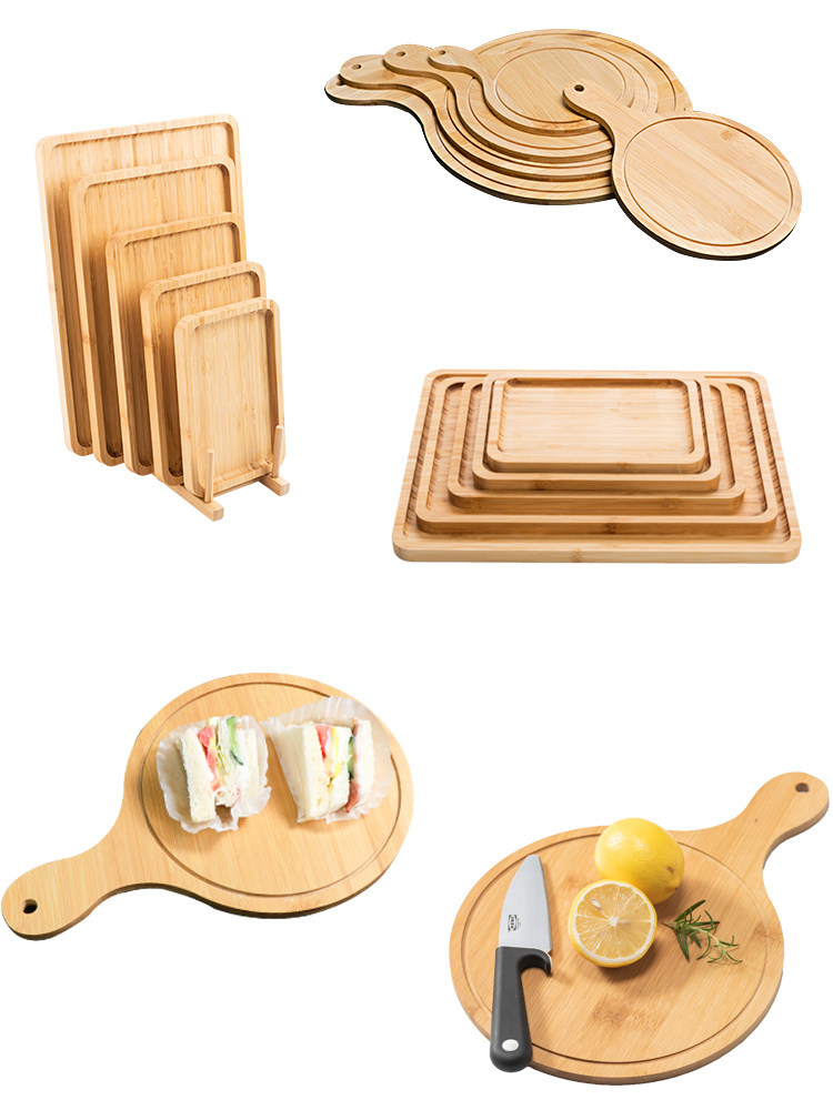 8寸9寸竹木质披萨盘蛋糕木托盘烘焙西餐小托盘餐具披萨木板托家用