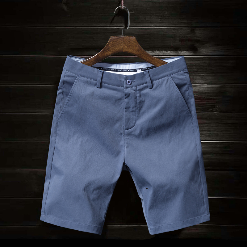 夏季休闲短裤男士五分裤薄款直筒系皮带纯棉5分裤子男装中裤潮流