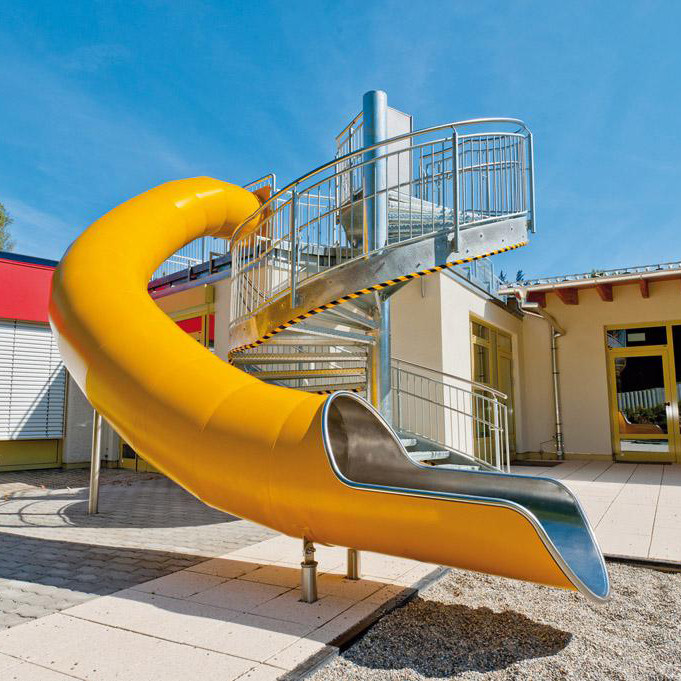 不锈钢滑梯室内大型旋转滑梯 网红滑滑梯平板滑梯 景观幼儿园滑梯