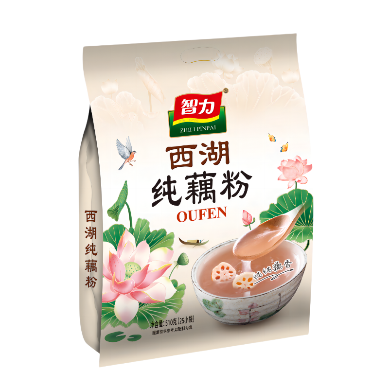 智力西湖纯味藕粉510g原味蔗糖免煮营养早餐藕粉