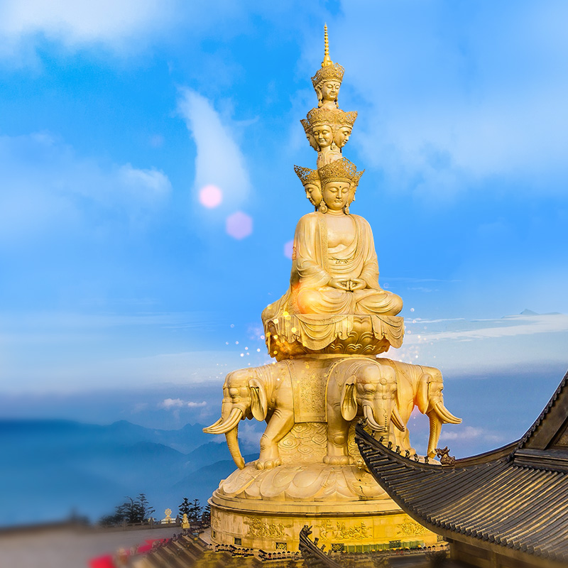 峨眉山金顶乐山大佛一日游门票纯玩成都周边黄龙溪跟团境内跟团游