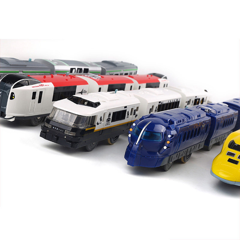 tomy多美卡普乐路路电动火车轨道套装高铁运输货车电动