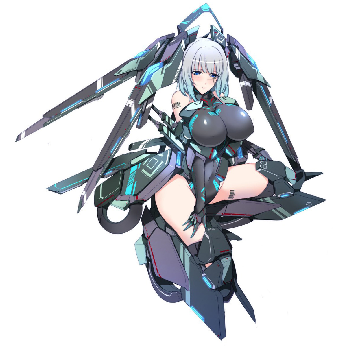 角色插画原图pixiv人物女性科幻机械少女机甲设计素材