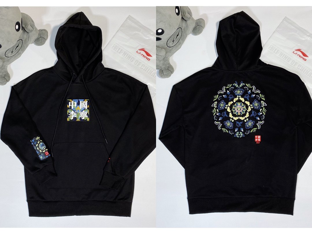 中国李宁早秋新款敦煌莫高窟男女连帽卫衣宽松卫衣