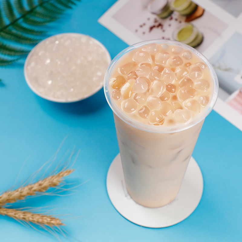 寒天晶球奶茶店专用原味材料喜茶脆波波奶茶配料开袋即食1kg