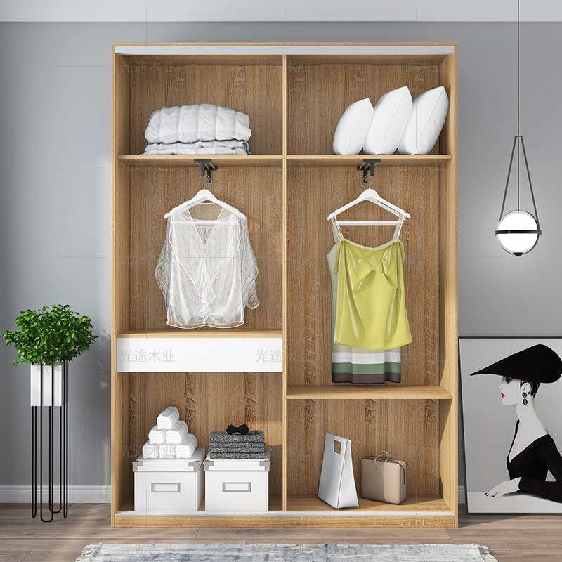定制薄款移门衣柜现代简约小户户型多功能推拉门北欧衣柜