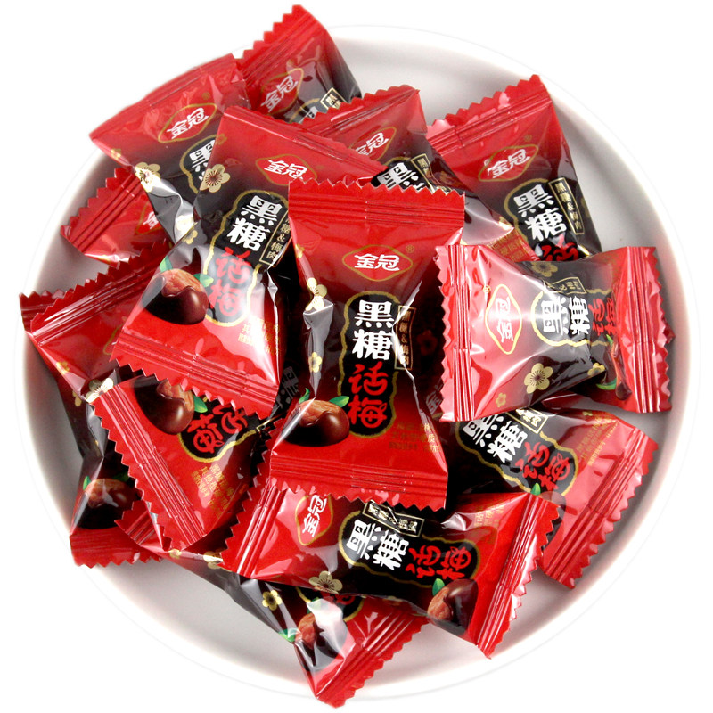 金冠黑糖话梅糖袋装468g怀旧话梅硬糖结婚请喜糖果散装休闲小零食
