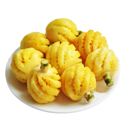 萌泰鲜果:2斤装7-13个进口泰国普吉岛去皮即食迷你小菠萝新鲜削皮顺丰