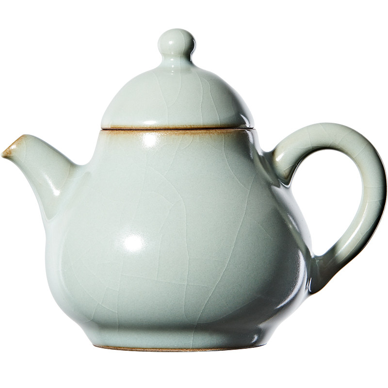 茶壶雅瓷汝窑小梨壶泡茶小号单人梨式壶梨形壶汝茶壶