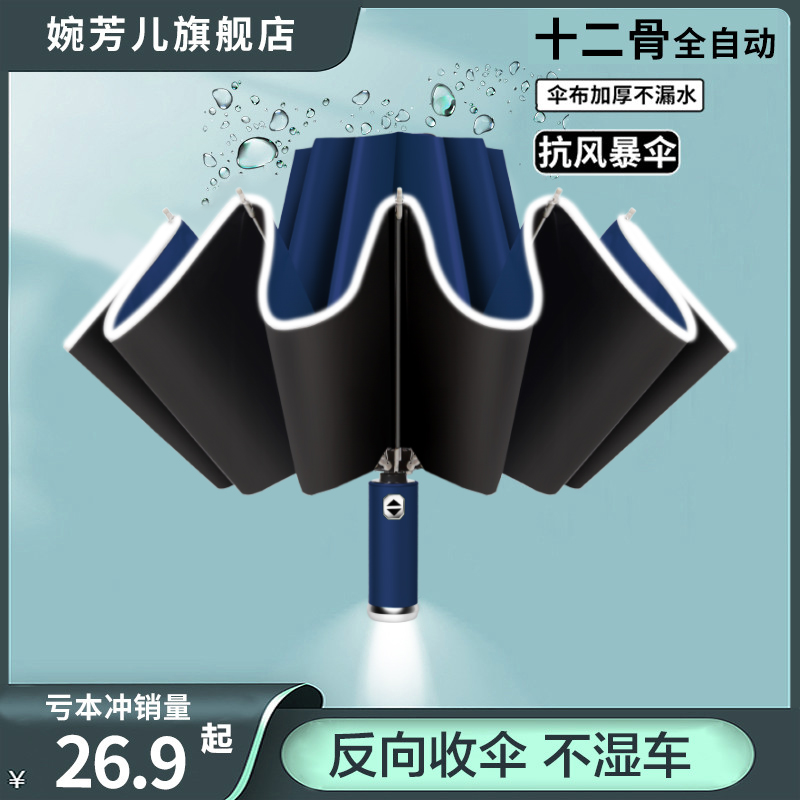 全自动雨伞男女折叠大号车载反向太阳伞晴雨两用防晒紫外线遮阳伞