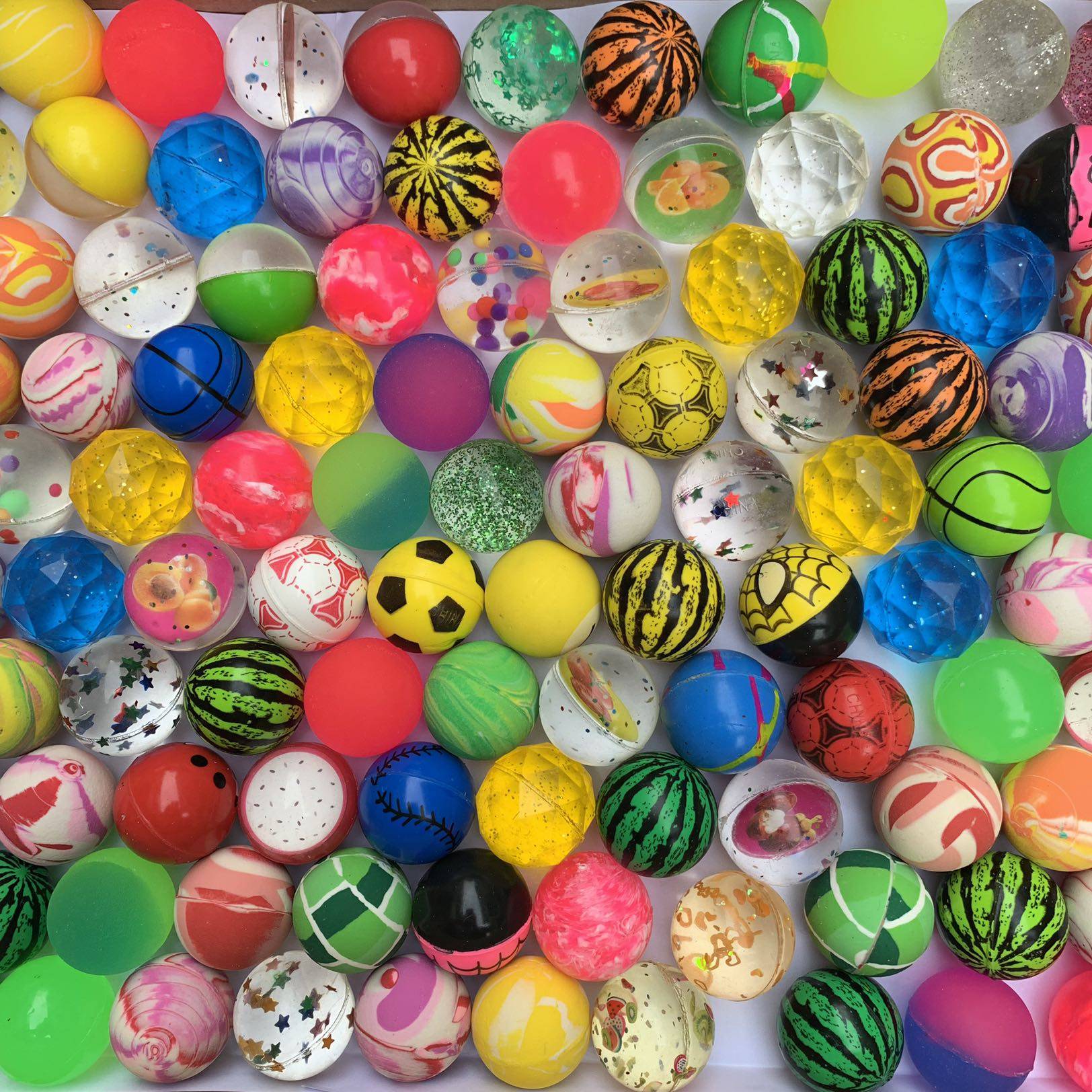 包邮32号混装钻石弹力1元扭蛋机玩具儿童弹弹球类玩具