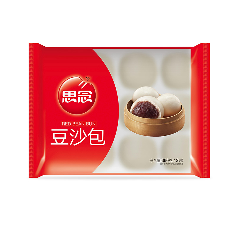 包子思念豆沙沙包360g3包共36只家庭早餐早点包点