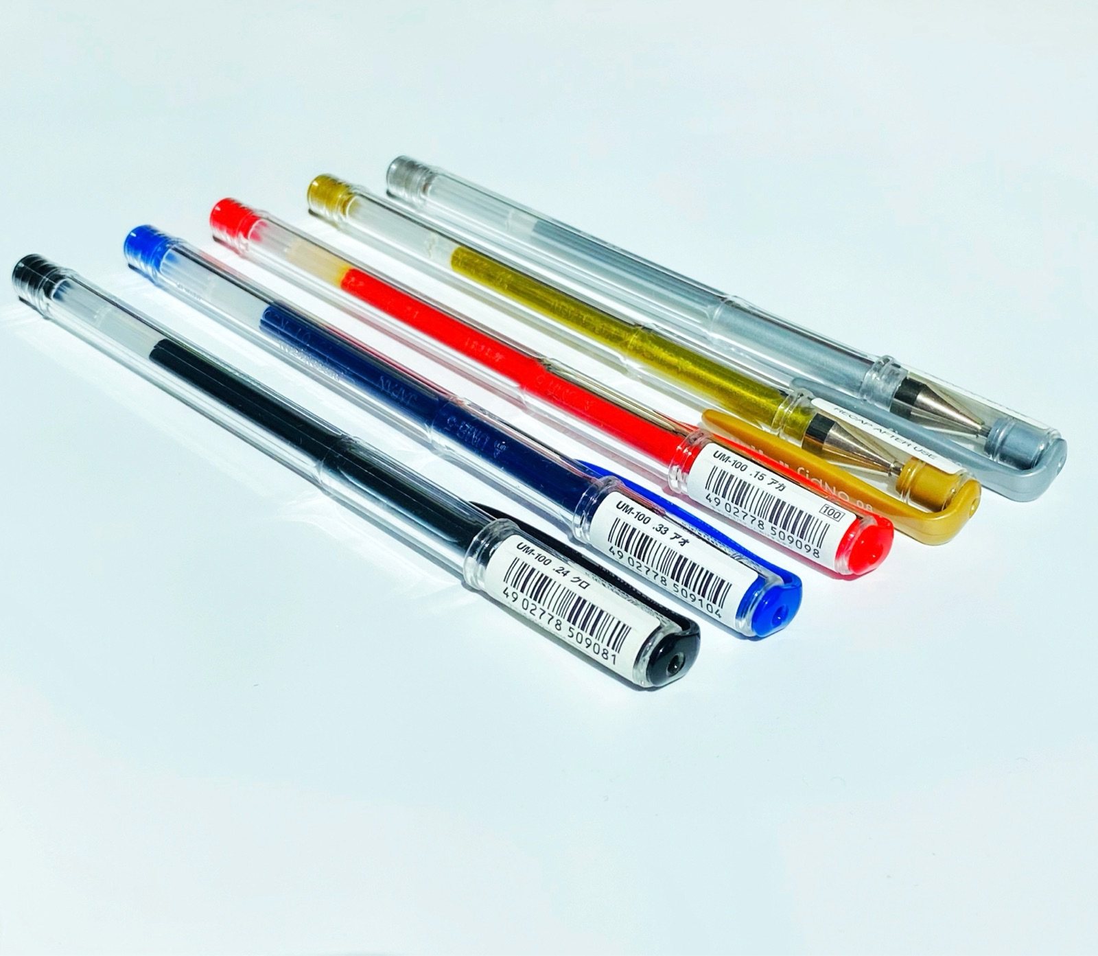 现货日本三菱uni中性笔签字笔um100um100金色银色中性笔